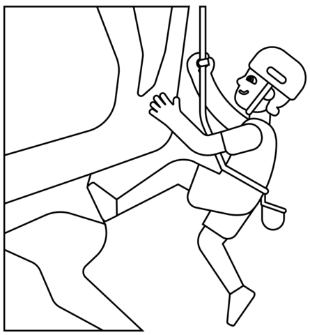 Man Climbing Emoji Coloring Page